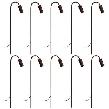 Imagem de Kit 10 Luminárias Chão Balizador Espeto Jardim Marrom 80Cm