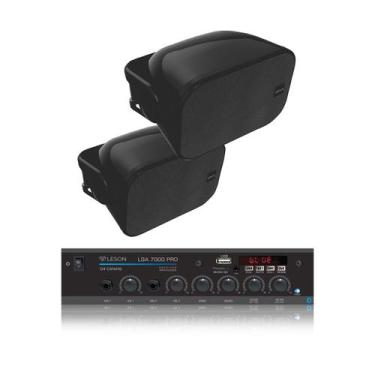 Imagem de Kit som ambiente leson lsa 7000 com 2 caixas bsa aw6 preta