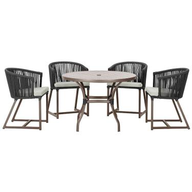 Imagem de Mesa Com 4 Cadeiras E Noronha Estofado 3 Trama autêntico Preto