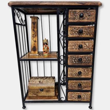 Imagem de Aparador Buffet Armário em Ferro com 7 Gavetas e 2 Estantes - Sarat Mo