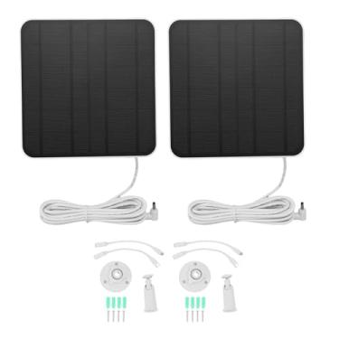 Imagem de Zyyini 2pcs 12w Painéis Solares, IP65 à Prova D'água Com Montagem de Parede Ajustável de 360 Graus para Came de Anel Pro, Colar Câmera de Segurança Solar Solar de Bateria de Câmera