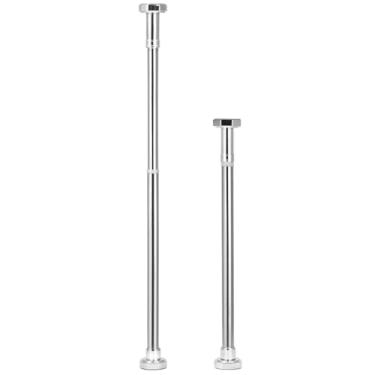 Imagem de QWORK Suportes de pia de montagem inferior, pacote com 2 pernas ajustáveis de suporte de pia de aço inoxidável (50 a 80 cm), para pia de cozinha