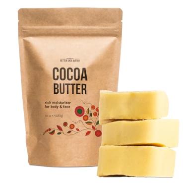 Imagem de Better Shea Butter Manteiga de cacau crua - não refinada, 100% pura, grau alimentício - Use para protetor labial de cacau, creme de estrias, creme de manteiga de cacau, óleo de cicatrizes, loção