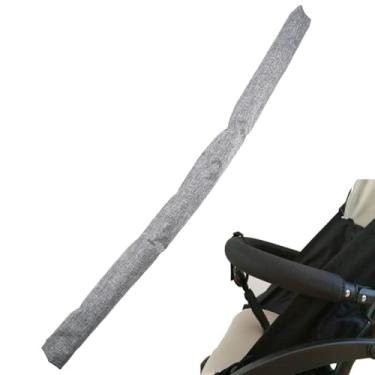 Imagem de Capa de guidão universal, capa protetora de substituição para carrinho de bebê, capa de apoio de braço para carrinho de bebê, 100% algodão, fecho de , cinza