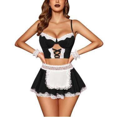 Imagem de Conjunto de lingerie Avidlove Sexy Cosplay Maid Costume para mulheres