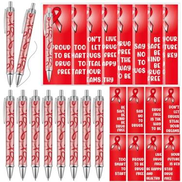 Imagem de TaoBary 40 conjuntos de canetas esferográficas sem drogas com cartões motivacionais e conscientização sobre drogas, presente de semana para campanhas publicitárias, eventos de arrecadação de fundos