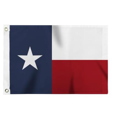 Imagem de Flagolden Bandeira pequena do Texas 30 x 45 cm para barco, estrelas bordadas TX Texas State Flags Heavy Duty com 2 ilhós de latão náutico ao ar livre