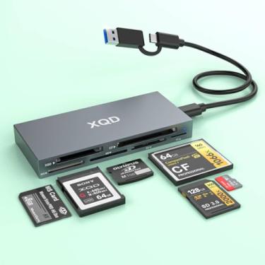 Imagem de Leitor de cartão USB 3.0 Multi 8 em 1 USB C/USB A XQD para Sony G M Series/Lexar 2933x/1400x Mark XQD/CF/XD/MS/SD/TF, adaptador de cartão de memória tipo C de 10 Gbps para Windows/Mac OS/Linux/Android