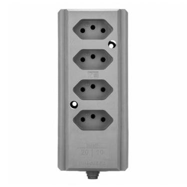 Imagem de Tomada Barra Quadrupla 20A 2 P+T Cinza Interneed