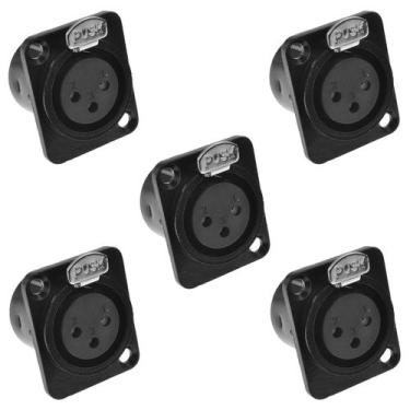 Imagem de Conectores XLR Fêmea Painel Preto Para Painel - 05 Unidades - Theodor