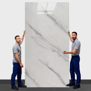 Imagem de Placa Adesiva Parede Painel Continuo Mármore Branco 260X120cm - Tribos
