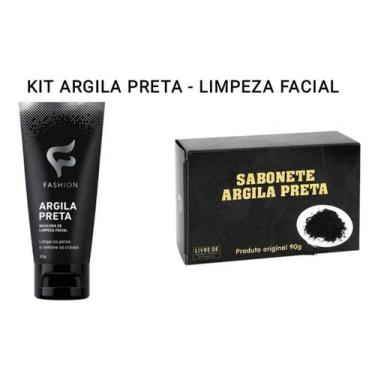 Imagem de Kit Argila Preta - Limpeza Facial: Bisnaga Máscara de Limpeza Fashion 