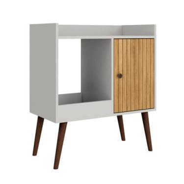 Imagem de Aparador Retrô Simples com 1 Porta MB1058 Movelbento, Mel/Off White
