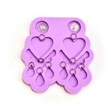 Imagem de R397 Molde de silicone brincos + acessórios resina decorar - confeitar