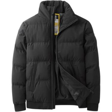 Imagem de Jaqueta Parka Masculina De Inverno Casaco Grosso Quente Gola Alta Jaquetas Casuais Algodão Acolchoado Parkas De Inverno, Black, 5XL
