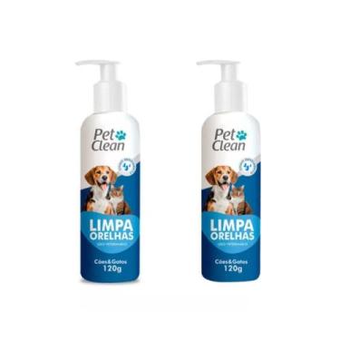 Imagem de Kit 2 Loção Limpa Orelha Cachorro Cão Gato Pet Clean 120g