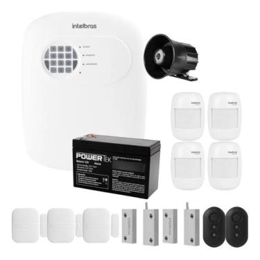 Imagem de Kit Alarme Híbrido Intelbras ANM 24 NET com 9 Sensores e Cabos para Po