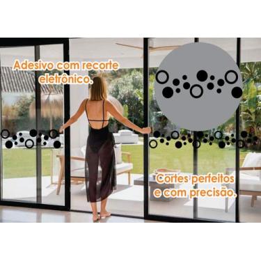 Imagem de Faixa Anti Trombada Desenho Porta Vidro Blindex Preto Branco Segurança