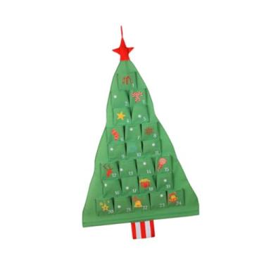 Imagem de Esquirla Calendário de advento para árvore de Natal, calendário suspenso, presente decorativo de Natal com bolsos, bolsa para pendurar na parede para porta de