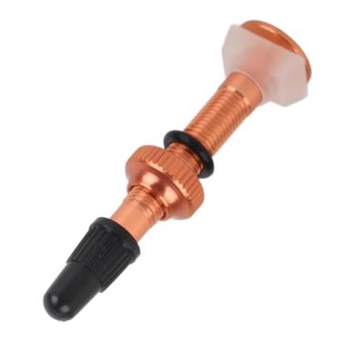 Imagem de Domary Caule da Válvula Presta, Adaptador de Extensor de Silicone de Liga de Alumínio de Alumínio para Bicicleta de Estrada, Peso 6g Universal Com o Anel, Uso de Longo Prazo (Laranja)