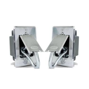 Imagem de Kit 2 Un Suporte Gancho Embutir Armar Rede Descanso Cromado Inox