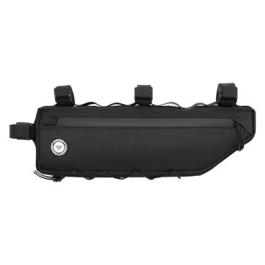 Imagem de TOSUOD Bolsa grande para quadro de bicicleta 3L, ajuste de telefone de 17,78 cm – suporte seguro com alças antioscilação de 4 pontos, tecido impermeável 600D, acesso rápido com zíper lateral completo