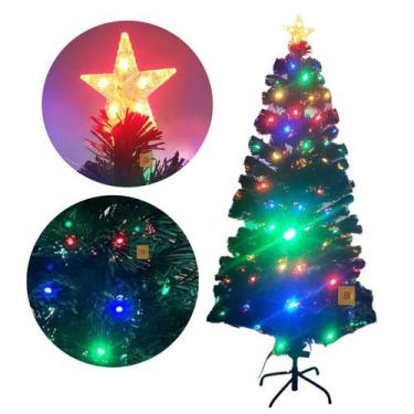 Imagem de Árvore de Natal 210Cm LED Fibra Ótica Colorido Luz Bivolt PW - Multiar