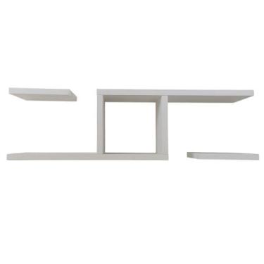 Imagem de Kit 1 Prateleira Com Nicho Quadrado e 2 Lisa 100% MDF Revestimento Dua