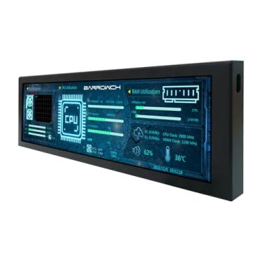 Imagem de VSDISPLAY Monitor LCD de 8,8 polegadas, tela IPS 1920 x 480, editor de tema integrado como monitor de dados de computador, PC, sensor de temperatura, CPU GPU, RAM, monitor de dados, exibição