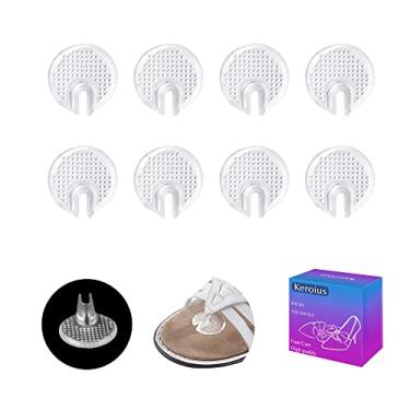 Imagem de Keroius Almofadas de metatarso de gel para sandálias, chinelos, de silicone, sem deslizamento, enchimento de sandálias, protetor de dedo autoadesivo para alívio da dor e fricção (4 pares de clipes)