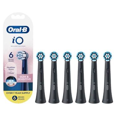 Imagem de Oral-B Cabeças de substituição iO Gum & Sensíveis, cabeças de escova de dentes elétrica, preta, 6 unidades