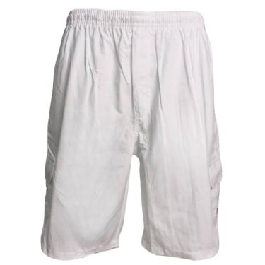 Imagem de Bermuda Masculina Sarja Com Elástico Branca Plus Size