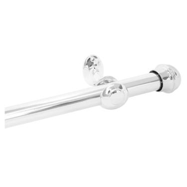 Imagem de Kit Varão Cromado Simples 2,50 Metros 19Mm Alumínio Polido