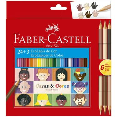 Imagem de Lápis 24 cores+6 tons de pele Caras e Cores Faber-Castell