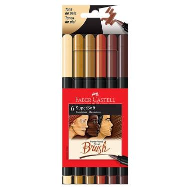 Imagem de Caneta hidr supersoft brush 6 cores Faber Castell
