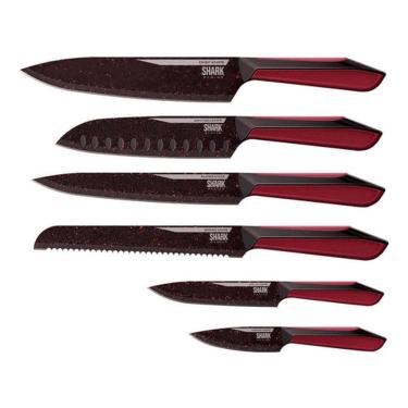 Imagem de Conjunto De Facas Special Cut Red Ichef Polishop Shark Serie Cor Vermelho