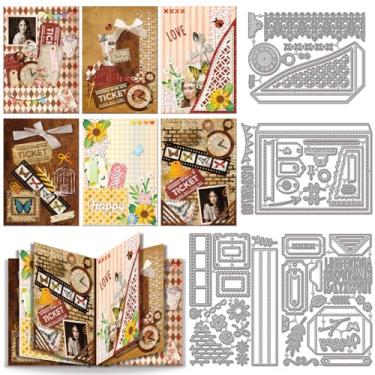 Imagem de GLOBLELAND Minimoldes de corte de livros para scrapbooking, letras de metal, números, cortes de cantos, etiquetas para fazer cartões, gravação em relevo, álbum de fotos, decoração de artesanato