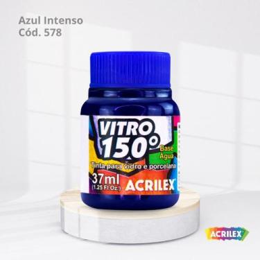 Imagem de Tinta para vidro vitro 150 base agua com 37ml cor azul intenso - ACRIL
