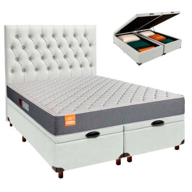Imagem de Cama + Bau Blindado e Colchão D23 Queen - Pro Inducol + Cabeceira