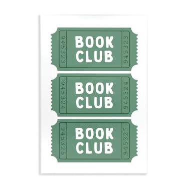 Imagem de Stupell Industries Arte de placa de parede Green Book Club Tickets, design por Lettered and Lined, 15 x 10
