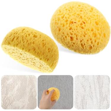 Imagem de Mabor 2 esponjas de textura, esponja para remendo/reparo de parede de drywall de teto, esponjas redondas grandes de argila para cerâmica, textura de parede de teto de pintura DIY, 13 cm