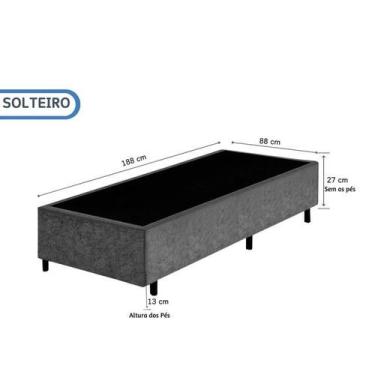 Imagem de Base Box Solteiro Blindada Suede 88x188  Reforçada Elegante e de Fino 