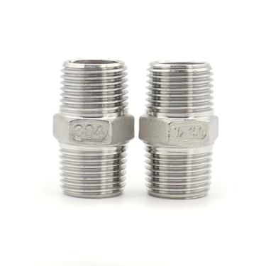 Imagem de 4 peças de bocal de aço inoxidável 1/5.1 cm macho para encaixe de tubo NPT macho de 1/5.1 cm, acessórios adaptadores de tubos machos, bicos pesados iguais
