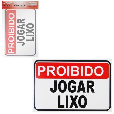 Imagem de Placa Indicativa Proibido Jogar Lixo 20X30Cm