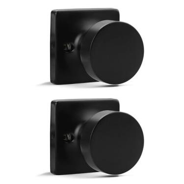 Imagem de Maçaneta de porta fictícia Probrico Matte Black Finish, pacote com 2