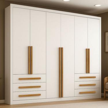 Imagem de Guarda-Roupa Casal Monaco Plus 6 Portas 6 Gavetas Branco - Maxel