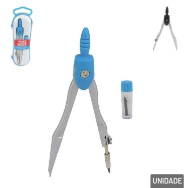 Imagem de Compasso Escolar de Metal com Grafite e Case Color - Tudo em Caixa