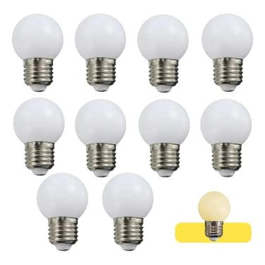 Imagem de Kit 10 Lâmpada Led Bolinha 3W E27 G45 Branco-Quente 127/220