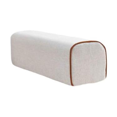 Imagem de Ｂｅｓｇａ Almofada de apoio de braço de sofá, almofada de linho, capa ergonômica lavável, suporte de cotovelo, espuma de alta densidade para sentar em poltrona, Branco