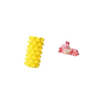 Imagem de Fenteer Vaso de Flores de Porcelana E Estatueta de Veado de Resina, Ornamento de Mesa, Recipiente de Flores Elegante E Estátua de Veado Dormindo para Decoraçã